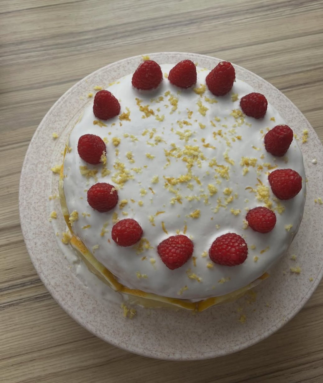 Raspberry lemon cake