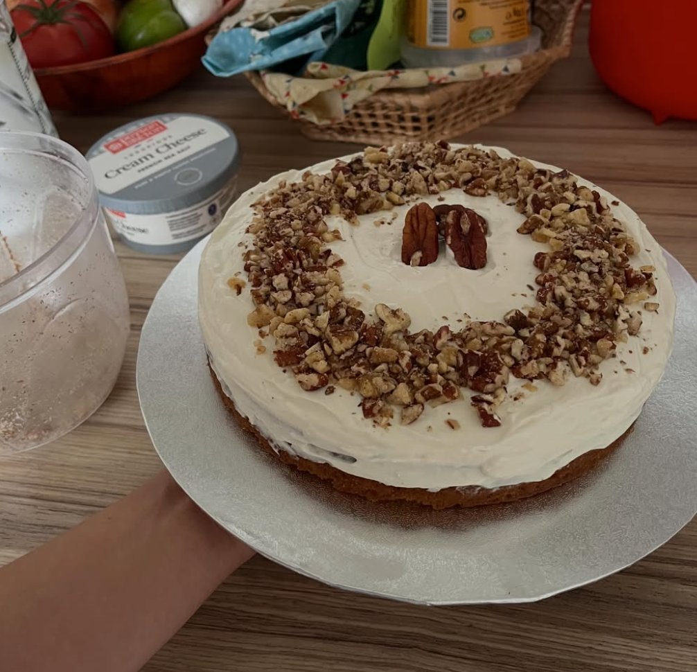 Carrot cake with pecans