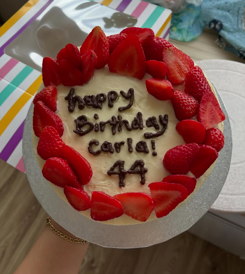Birthday strawberry cake