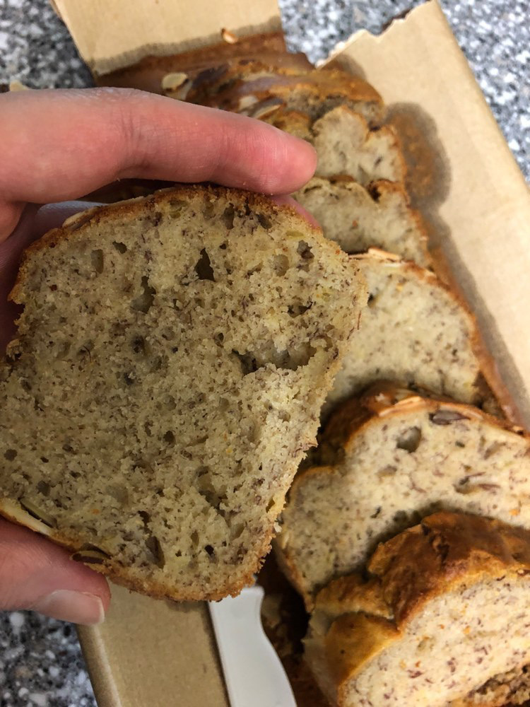 Banana loaf sliced